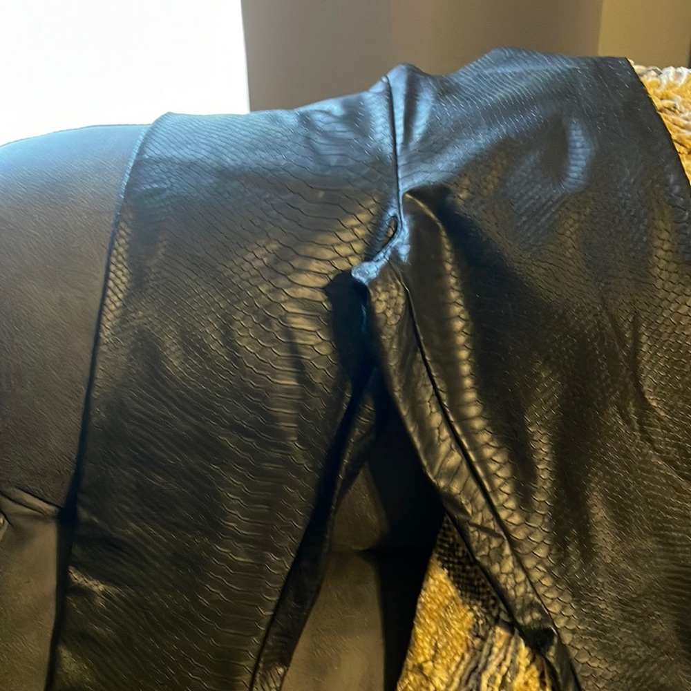 High rise leatherette pants